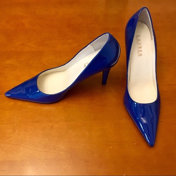 Lauren Ralph Lauren Shoes - Lauren Ralph Lauren Blue Patent Pointed Toe Heels